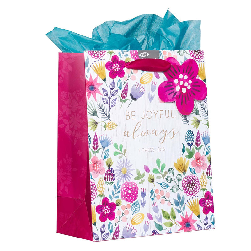 Gift Bag MD Multicolored Be Joyful Always 1 Thess. 5:16