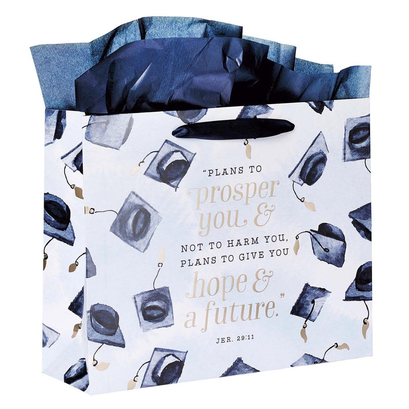 Gift Bag w/ Card LG Landscape Blue Hope & a Future Grad Jer. 29:11