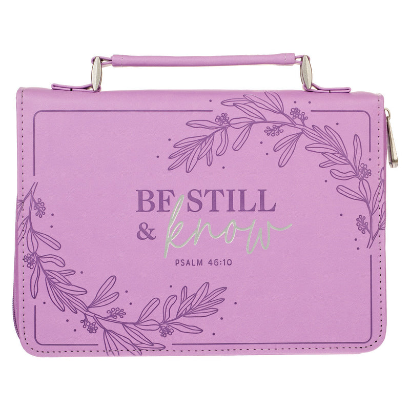 Be Still & Know Ps. 46:10 Bible Cover Fashion Purple .