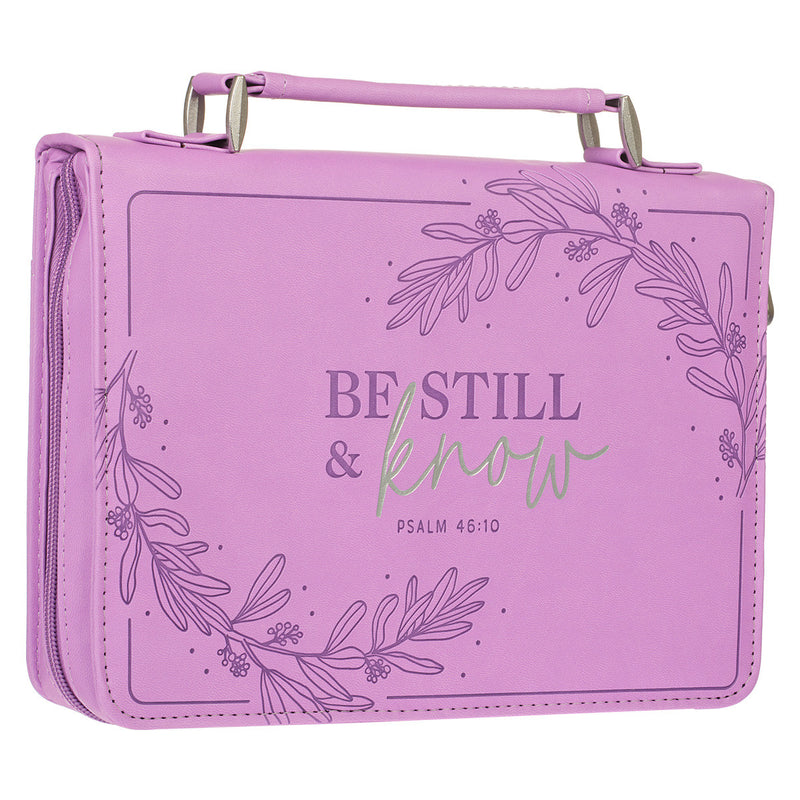 Be Still & Know Ps. 46:10 Bible Cover Fashion Purple .