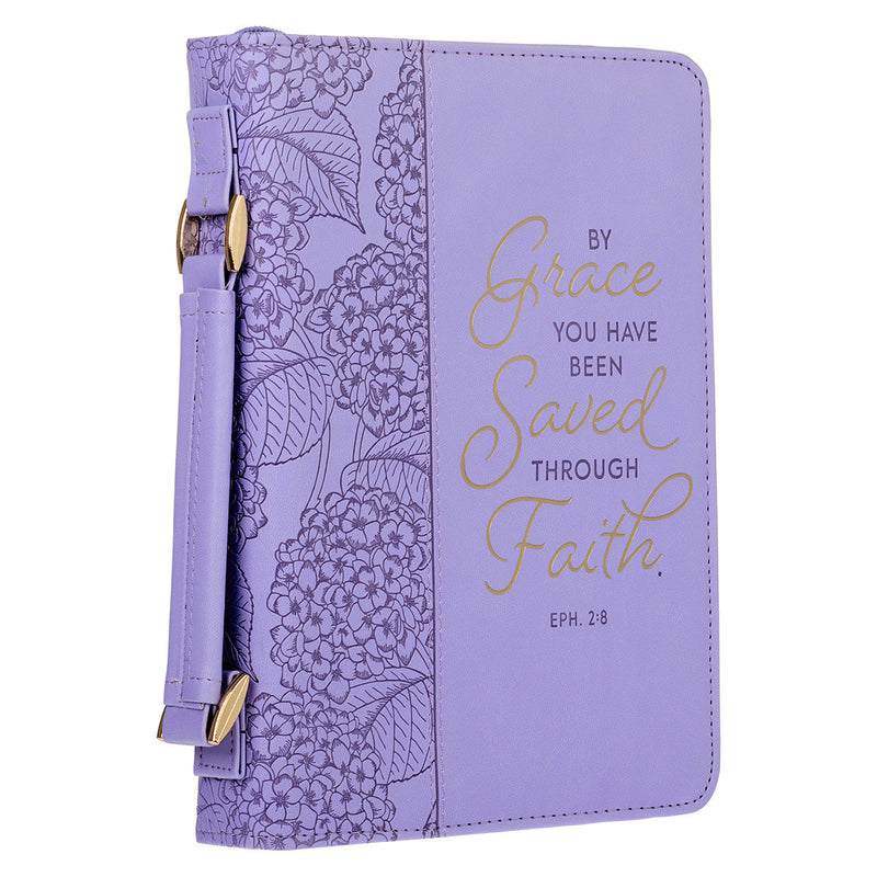 By Grace You've Been Saved Eph. 2:8 Bible Cover Fashion Lilac.