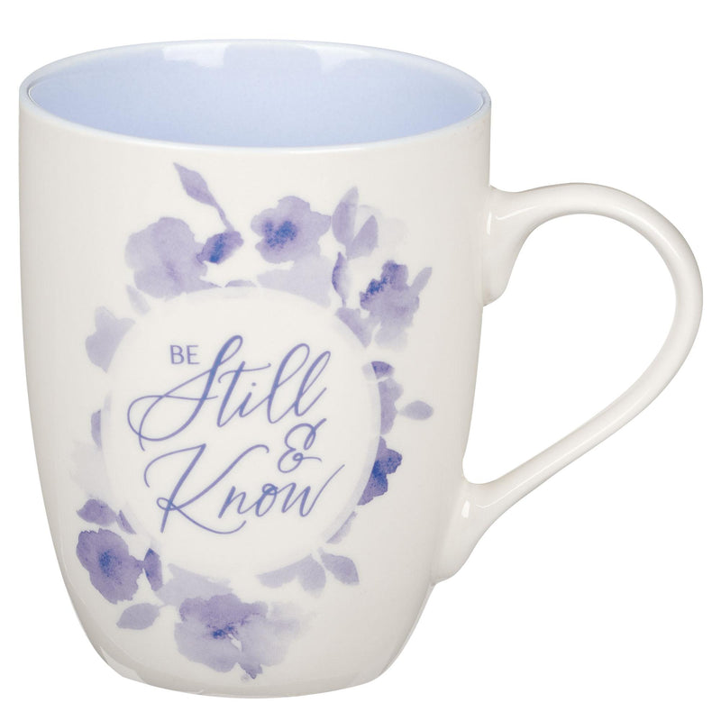 Mug Blue Floral Be Still Ps. 46:10