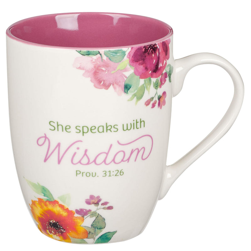 Mug Multi-Floral Speaks with Wisdom Prov. 31:26