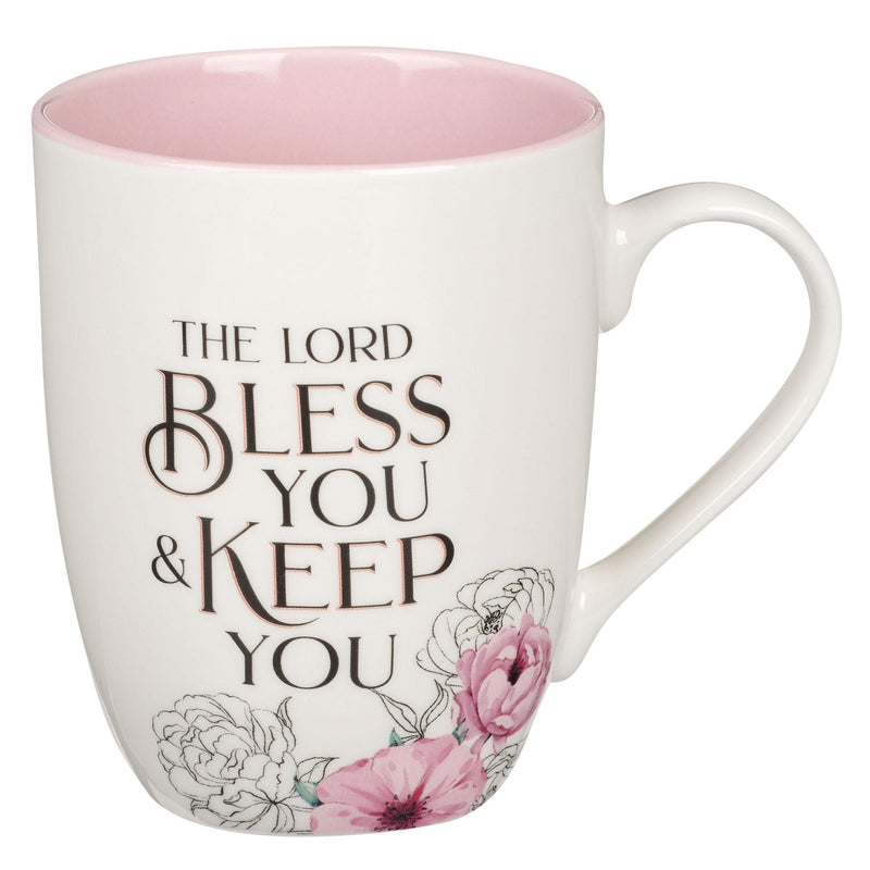 Mug Pink Flower Lord Bless & Keep You Num. 6:24