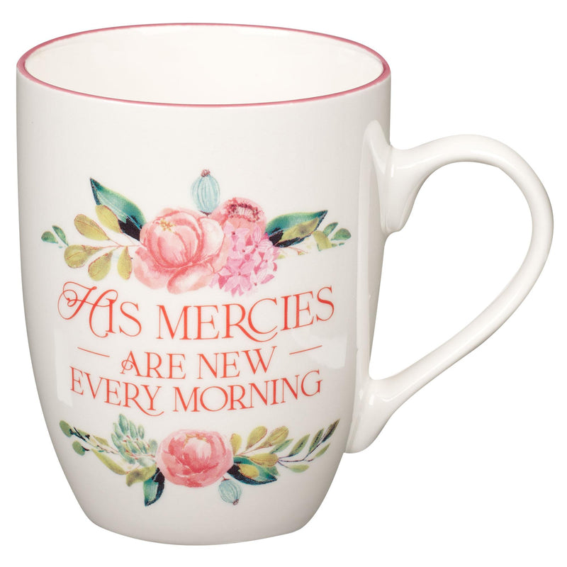 Mug Pink Floral Mercies are New Lam. 3:22-23