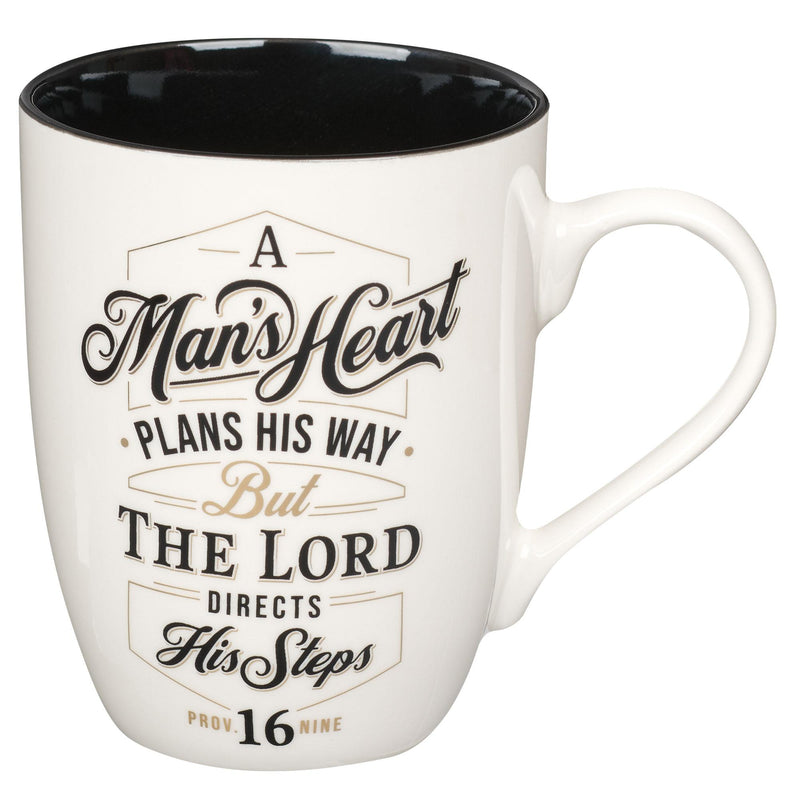 Mug Man's Heart Prov. 16:9 Black