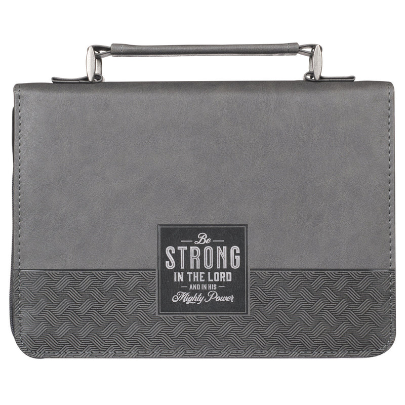 Gray Be Strong Eph. 6:10 Bible Cover Classic.