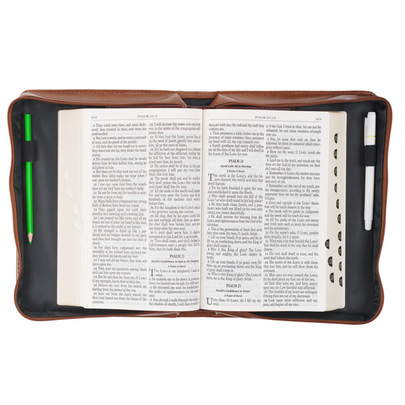 Trust in the Lord Prov. 3:5 Bible Cover Classic Brown .