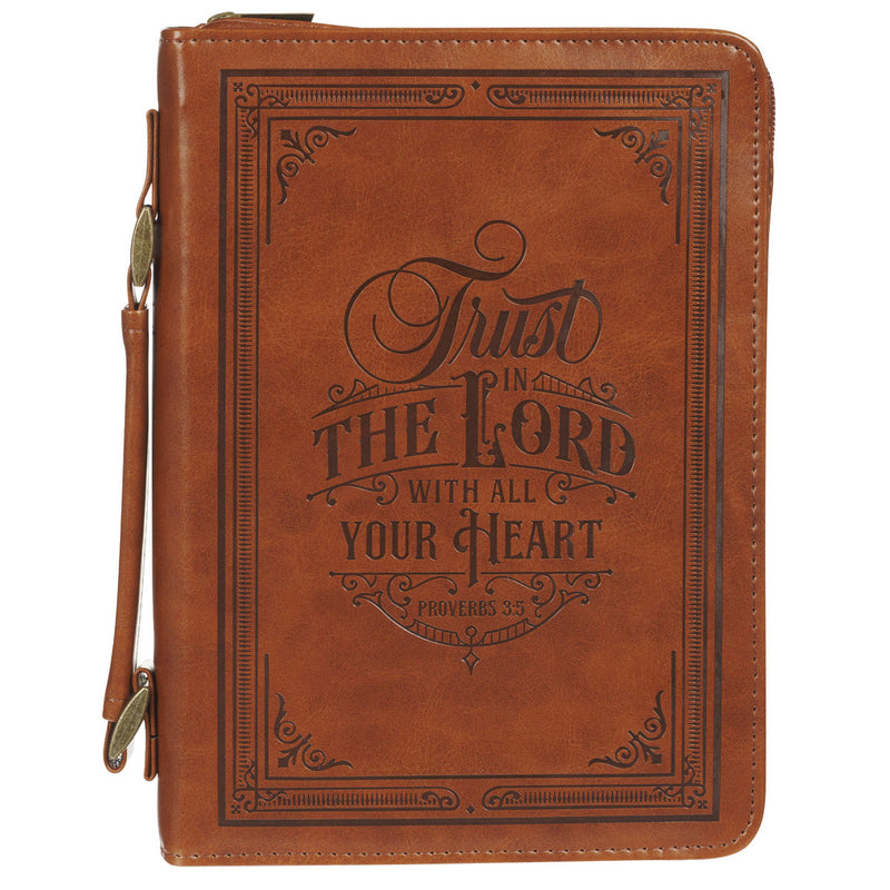 Trust in the Lord Prov. 3:5 Bible Cover Classic Brown .