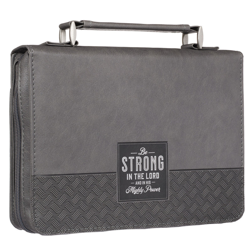 Gray Be Strong Eph. 6:10 Bible Cover Classic.