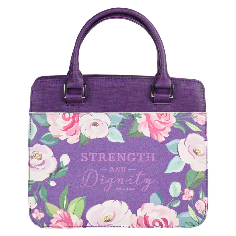 Strength and Dignity Prov. 31:25 Bible Cover Fashion Purple .