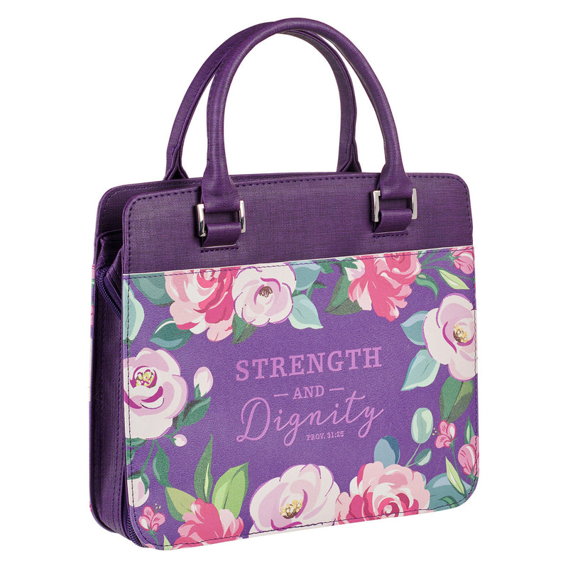 Strength and Dignity Prov. 31:25 Bible Cover Fashion Purple .