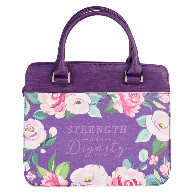 Strength and Dignity Prov. 31:25 Bible Cover Fashion Purple .