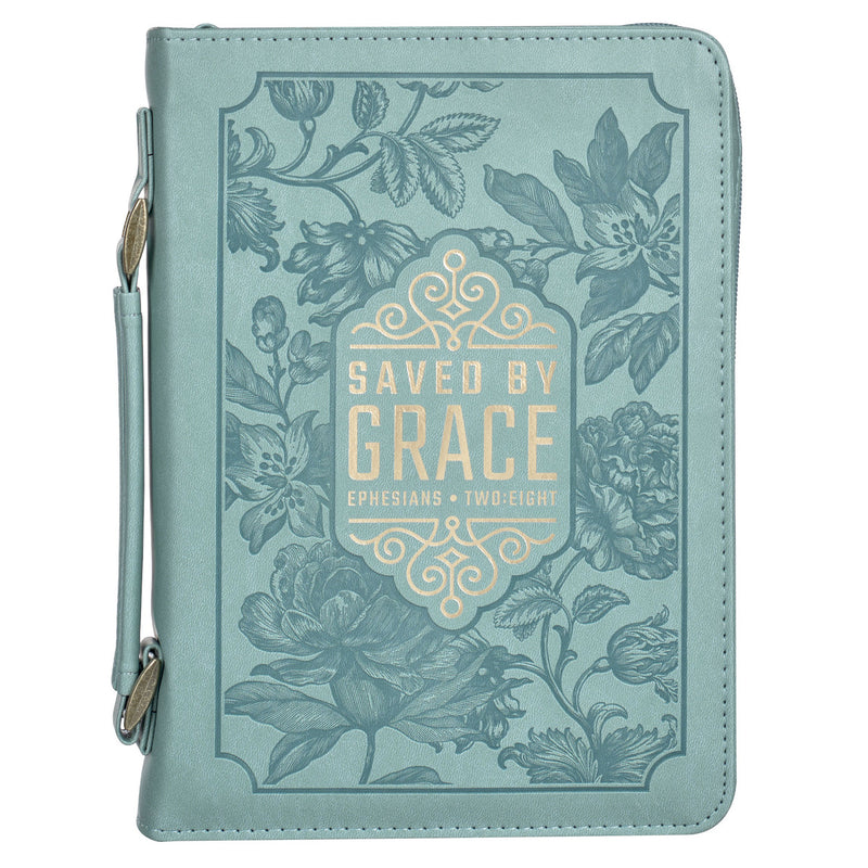 Saved by Grace Eph. 2:8 Bible Cover Fashion Teal.