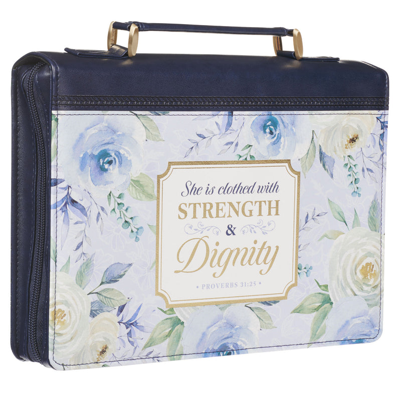 Strength & Dignity Prov. 31:25 Bible Cover Fashion Navy .