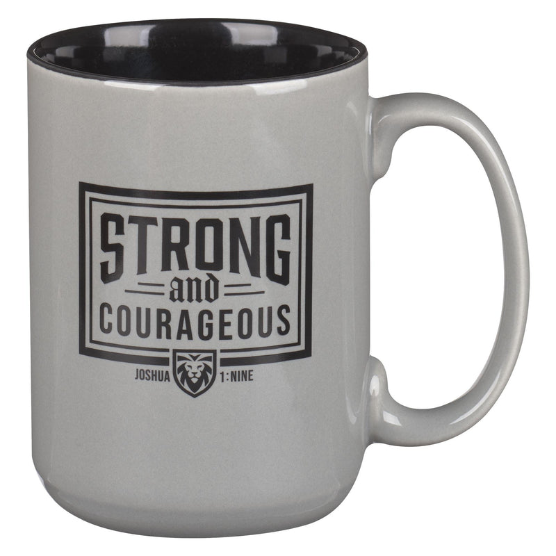 Mug Gray Strong & Courageous Josh. 1:9