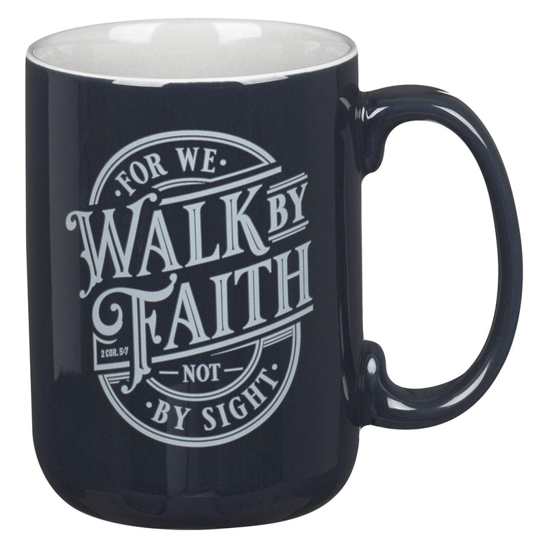 Mug Navy Walk by Faith 2 Cor. 5:7