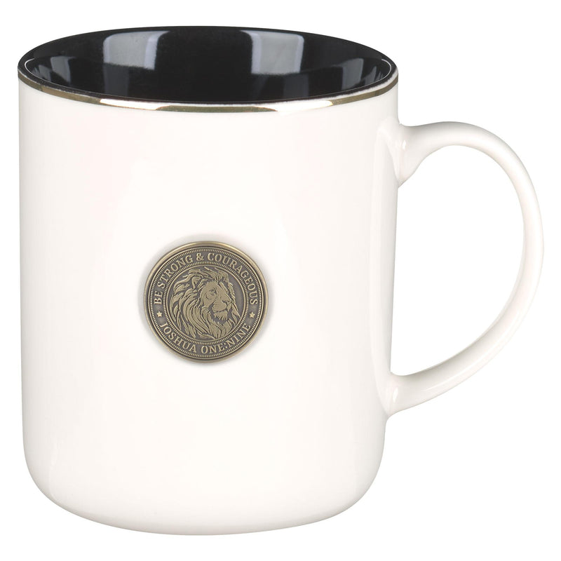 Mug Black w/Metal Lion Coin Josh. 1:9