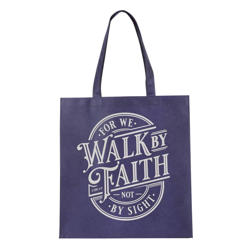 Walk by Faith 2 Cor. 5:7 Totebag  Navy