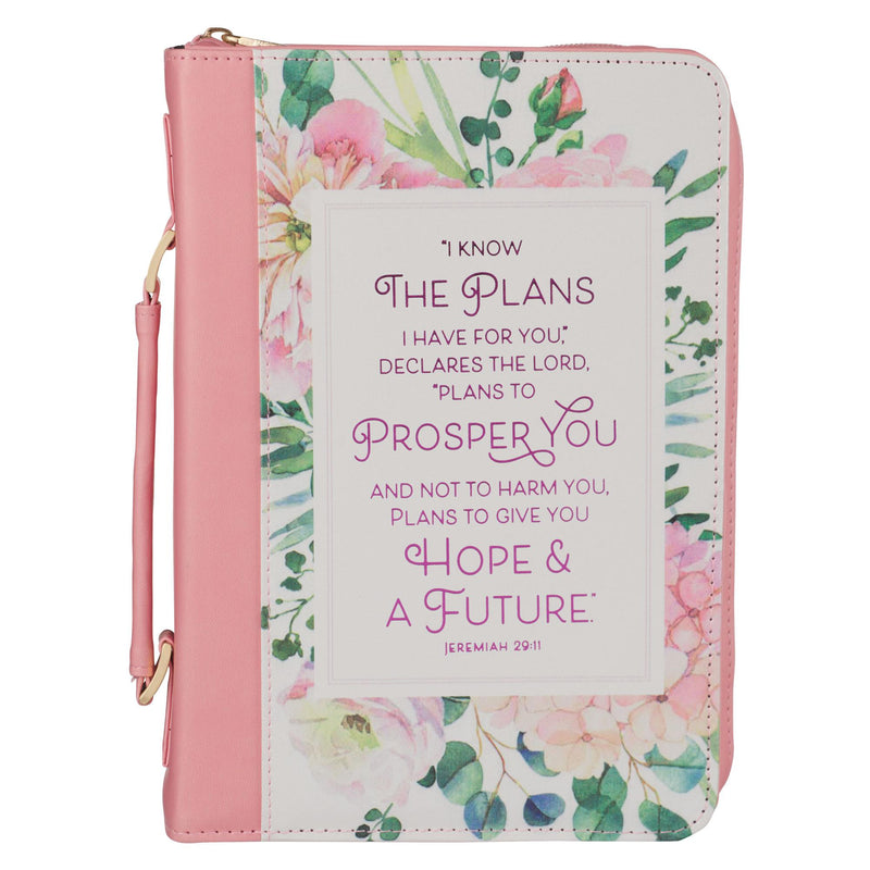 I Know the Plans Jer. 29:11 Bible Cover Fashion Pink Floral.