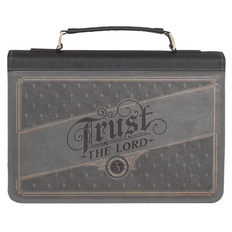 Trust in the Lord Prov. 3:5 Bible Cover Classic Gray/Black .