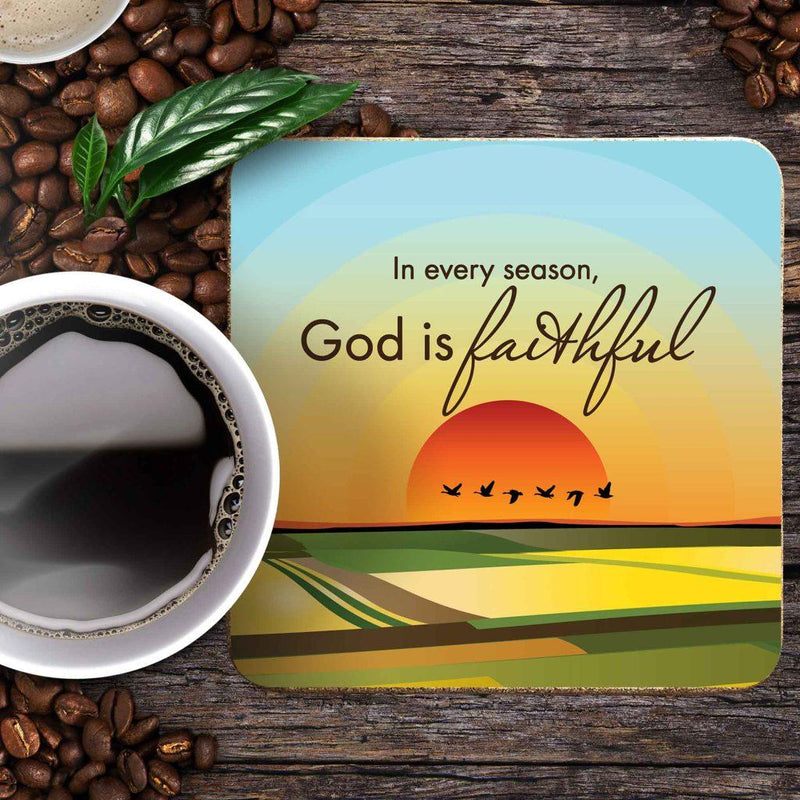 God is Faithful Christian Coaster