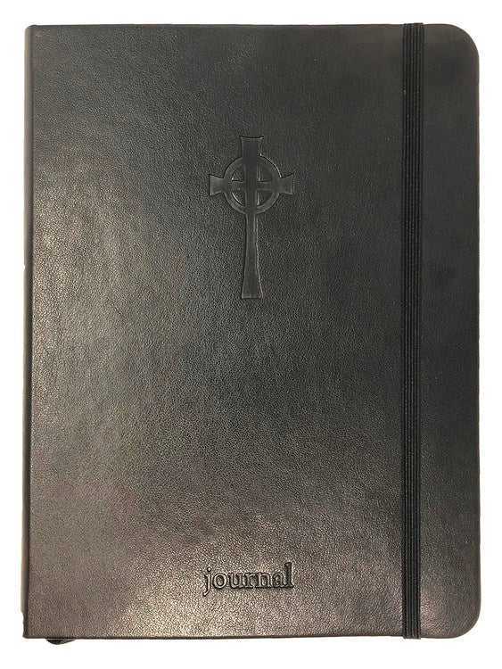 The Celtic Cross Essential Journal-Black LeatherLuxe