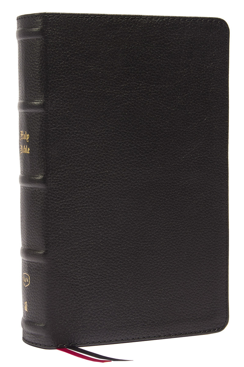 KJV Personal Size Large Print Single-Column Reference Bible (Comfort Print)-Black Genuine Leather