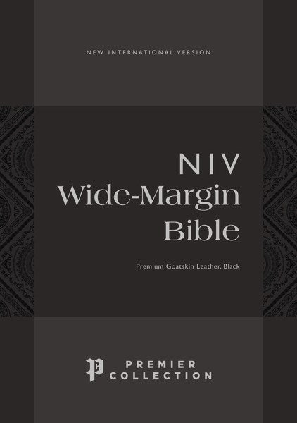 NIV Wide Margin Bible  Premier Collection (Comfort Print)-Black Premium Goatskin Leather