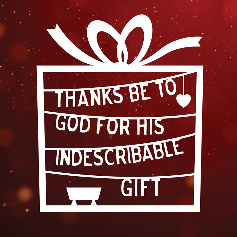 Boxed Cards: Pack of 6 (with env) - Thanks be to God for his indescribable gift!