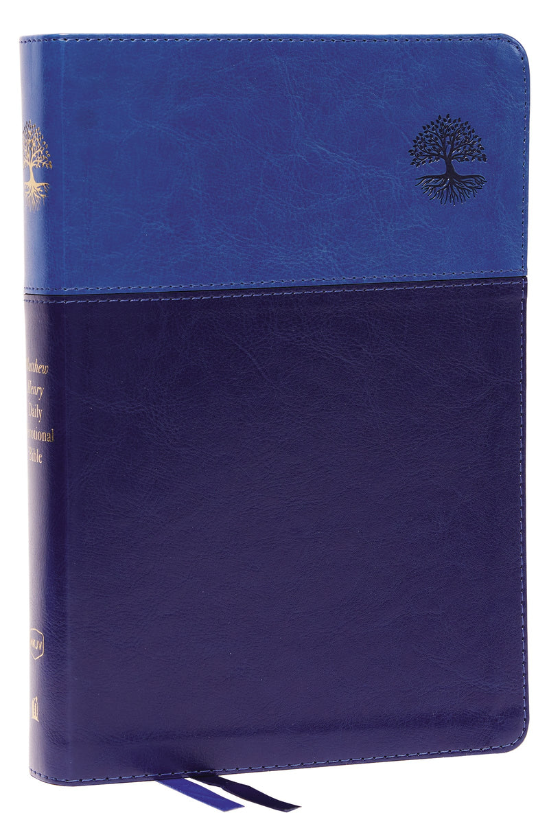 NKJV Matthew Henry Daily Devotional Bible (Comfort Print)-Blue Leathersoft