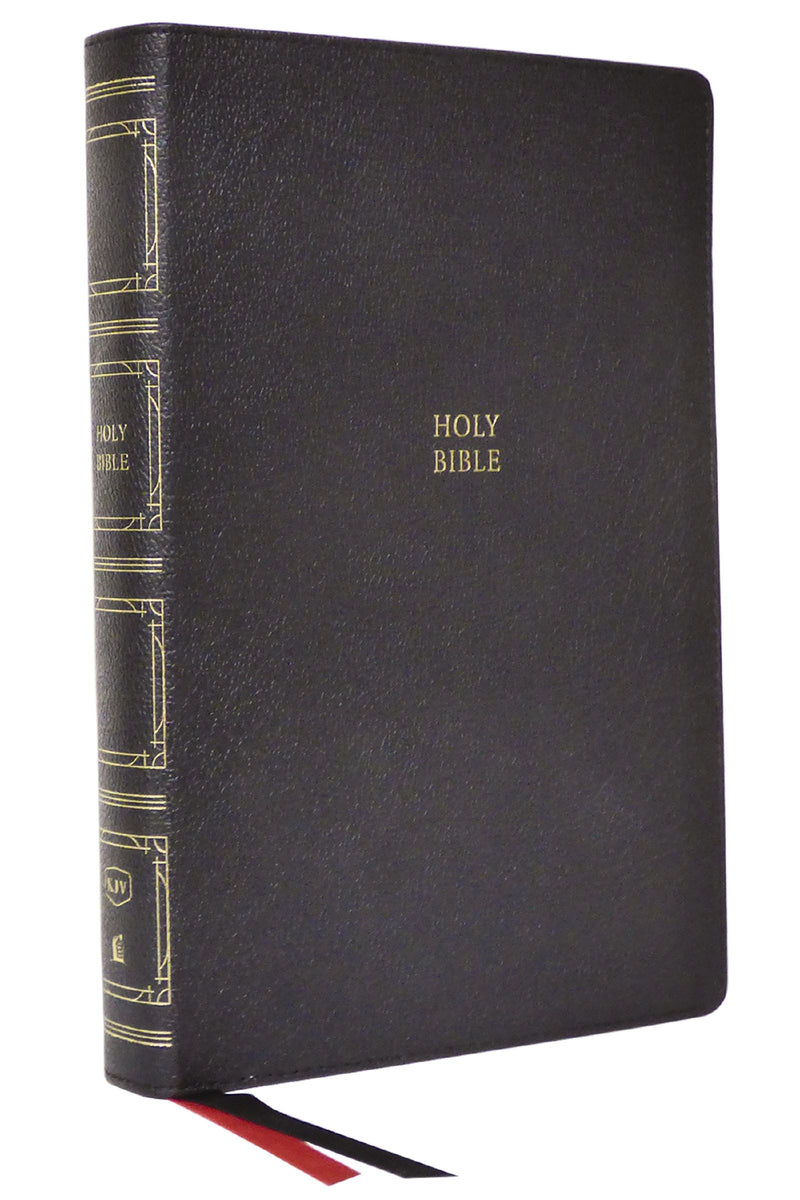 KJV Paragraph-Style Large Print Thinline Bible (Comfort Print)-Black Genuine Leather