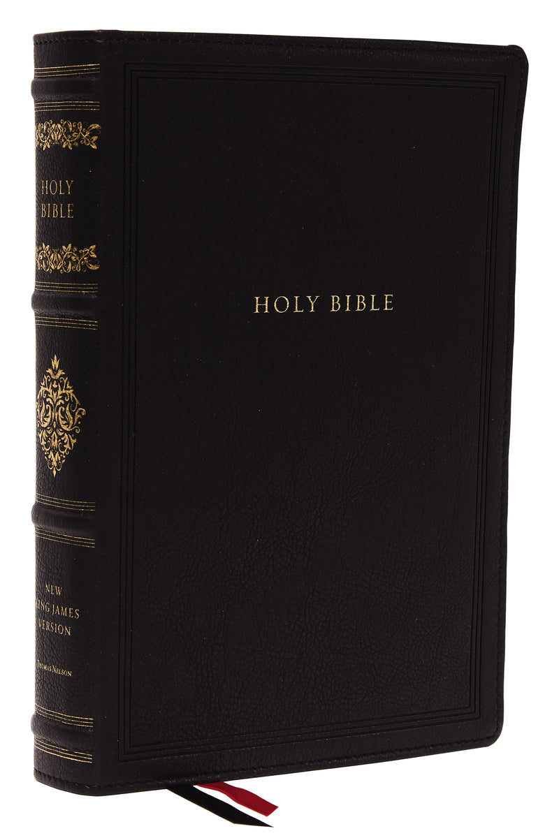 NKJV Wide-Margin Reference Bible (Comfort Print)-Black Leathersoft