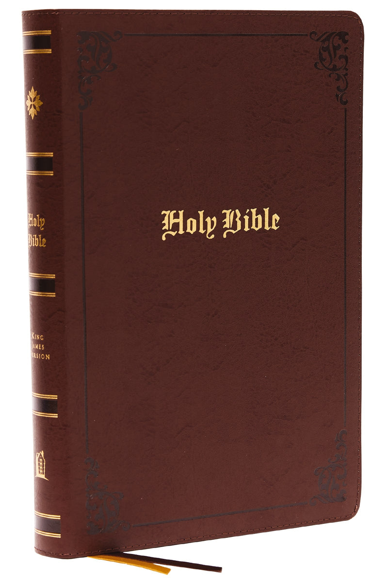 KJV Large Print Center-Column Reference Bible (Comfort Print)-Brown Bonded Leather Indexed