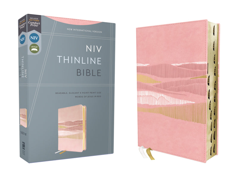 NIV Thinline Bible (Comfort Print)-Pink Leathersoft Indexed