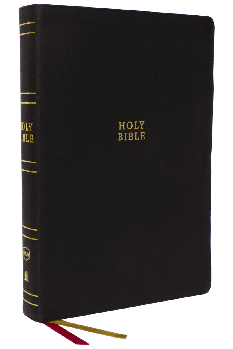 NKJV Super Giant Print Reference Bible (Comfort Print)-Black Genuine Leather Indexed