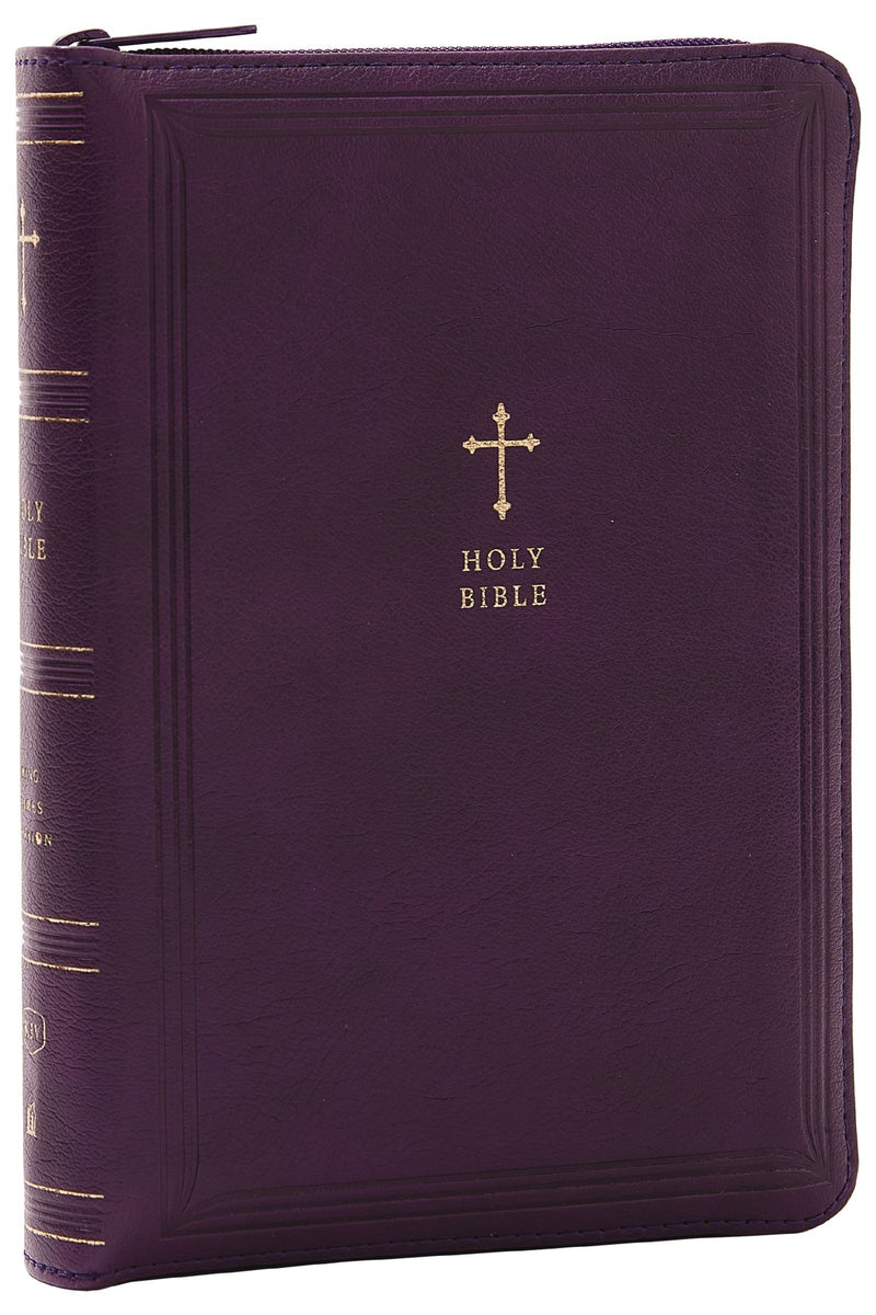 KJV Compact Reference Bible (Comfort Print)-Purple Leathersoft With Zipper