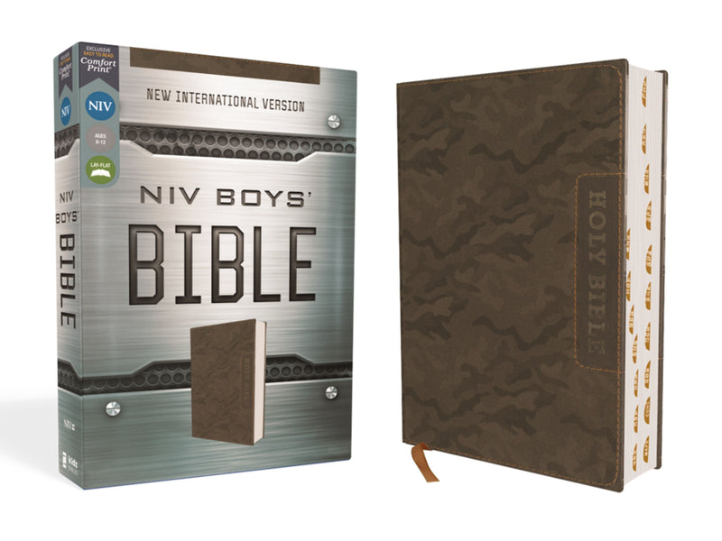 NIV Boys' Bible (Comfort Print)-Brown Camo Leathersoft Indexed