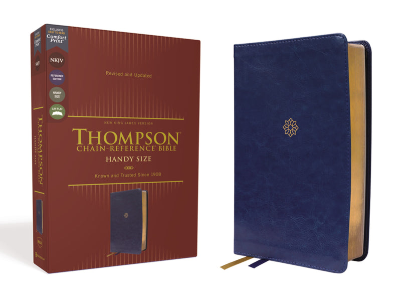 NKJV Thompson Chain-Reference Bible/Handy Size (Comfort Print)-Navy Leathersoft