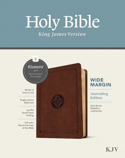 KJV Wide Margin Bible  Filament Enabled Edition (RL)-Dark Brown Medallion LeatherLike