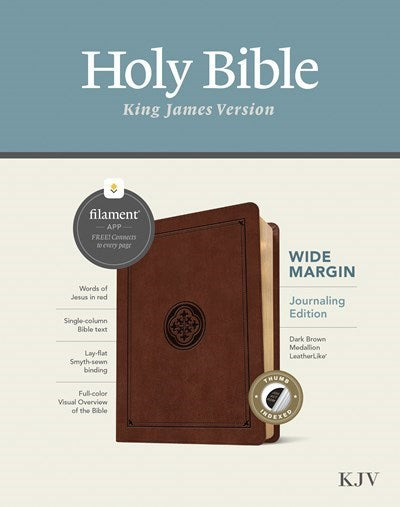 KJV Wide Margin Bible  Filament Enabled Edition (RL)-Dark Brown Medallion LeatherLike Indexed