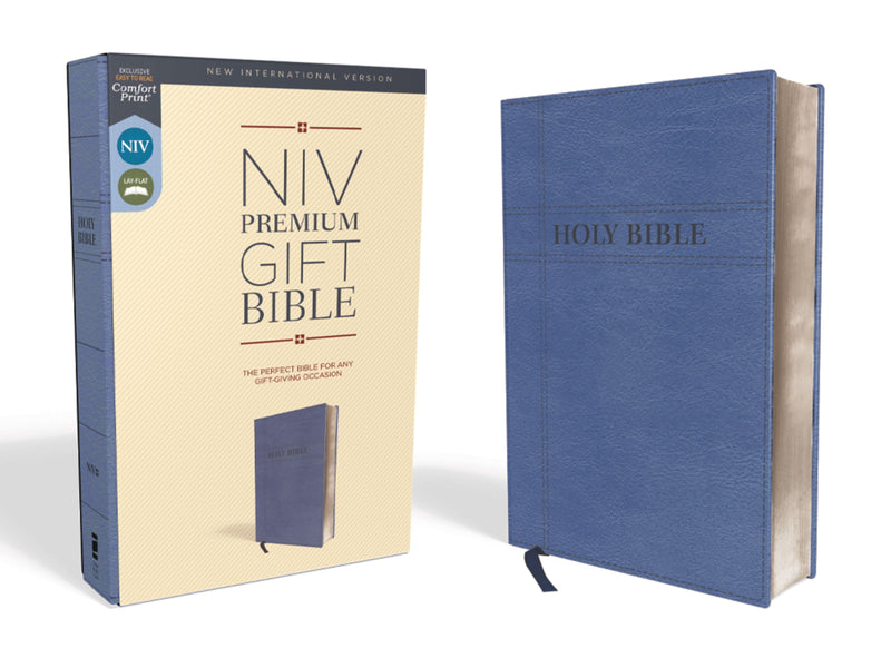 NIV Premium Gift Bible (Comfort Print)-Navy Leathersoft