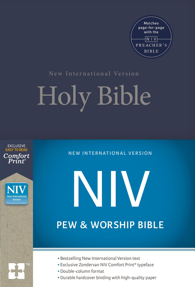 NIV Pew And Worship Bible-Blue Hardcover 