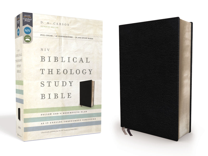 NIV Biblical Theology Study Bible (Comfort Print)-Black Bonded Leather