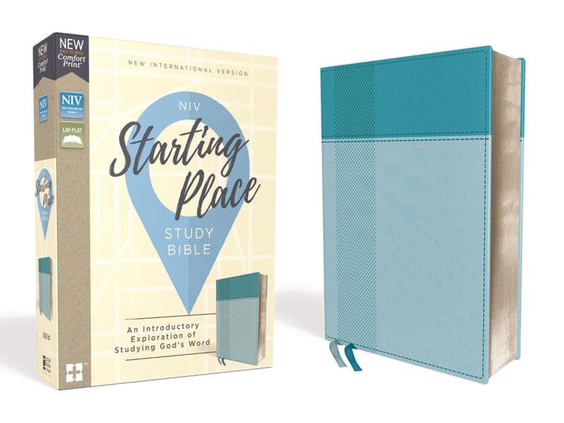 NIV Starting Place Study Bible (Comfort Print)-Aquamarine Leathersoft