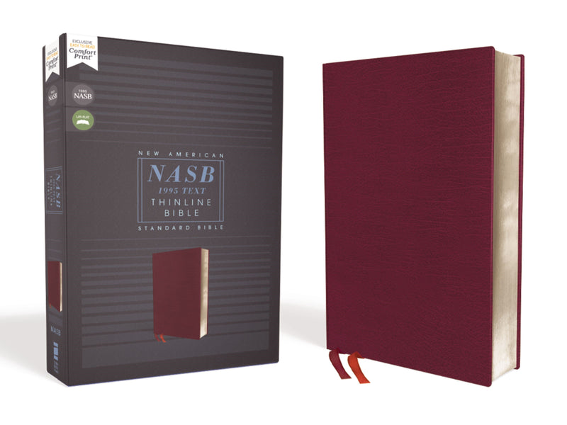 NASB Thinline Bible (Comfort Print)-Burgundy Bonded Leather