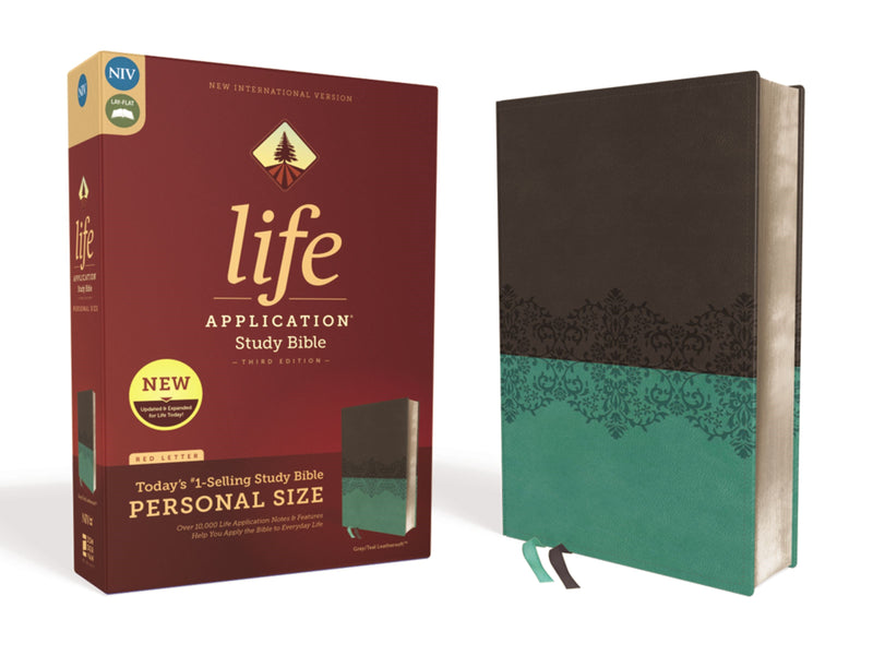 NIV Life Application Study Bible/Personal Size (Third Edition)-Gray/Teal Leathersoft