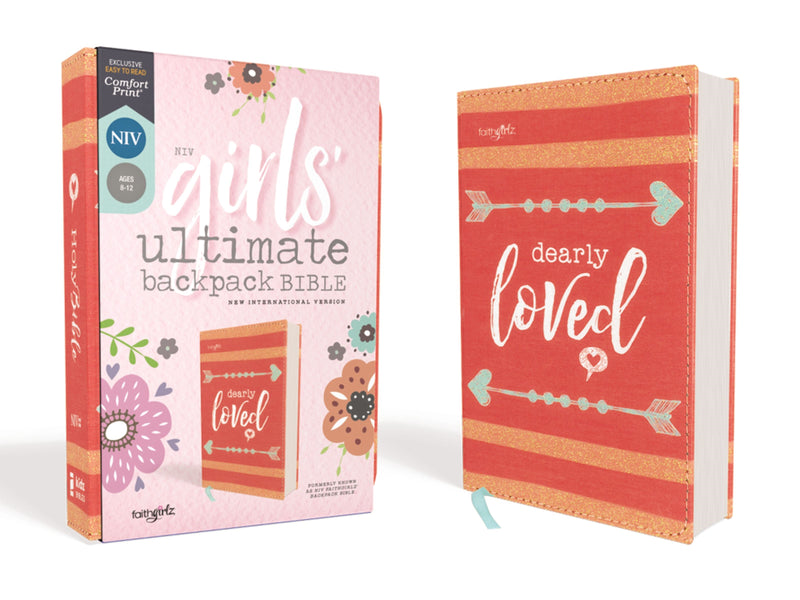 NIV Girls' Ultimate Backpack Bible (FaithGirlz Edition) (Comfort Print)-Coral Flexcover