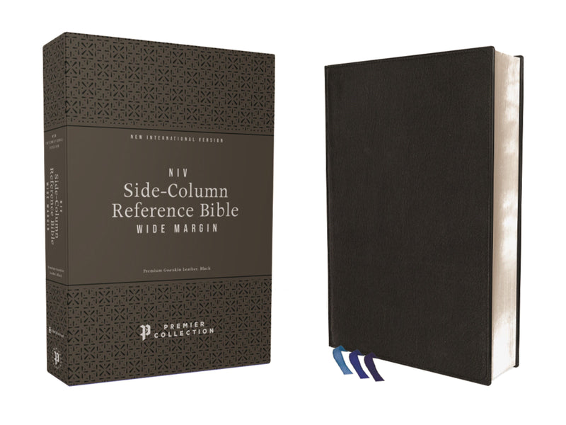 NIV Side-Column Reference Bible  Wide Margin (Comfort Print)-Black Premium Goatskin Leather