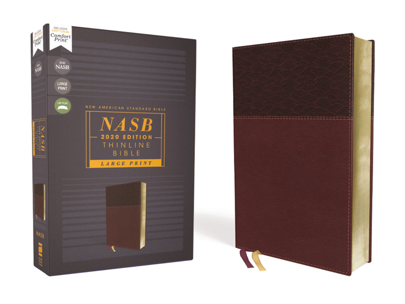 NASB Thinline Bible/Large Print-Burgundy Leathersoft